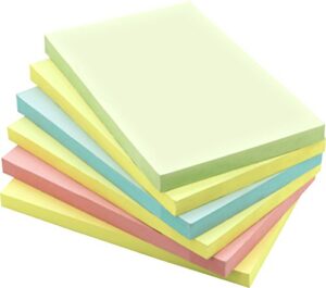 4a sticky notes,4 x 6 inches,large size,pastel assorted,self-stick notes,100 sheets/pad,6 pads/pack,4a 406x6