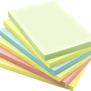 4A Sticky Notes,4 x 6 Inches,Large Size,Pastel Assorted,Self-Stick Notes,100 Sheets/Pad,6 Pads/Pack,4A 406x6