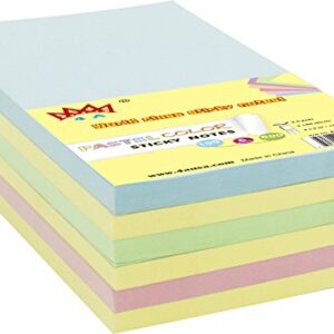 4A Sticky Notes,4 x 6 Inches,Large Size,Pastel Assorted,Self-Stick Notes,100 Sheets/Pad,6 Pads/Pack,4A 406x6