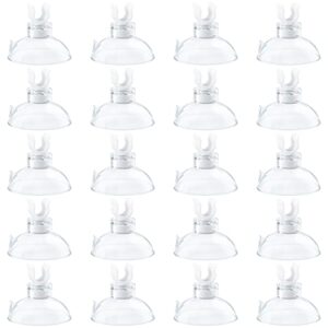 pawfly aquarium suction cup clips for standard 3/16" id airline tubing clear air hose holder clamp accessories for fish tank aeration setup, 20 pack