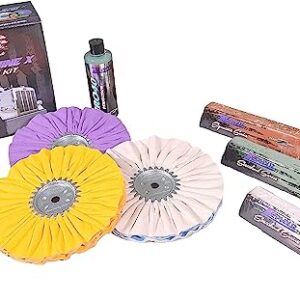 ZEPHYR CUSTOM POLISHING PRODUCTS Super Shine X Aluminum Polishing Kit with Buffing Pads and Polishing Compound, for Big Rigs, Pontoons, and Aluminum Wheels