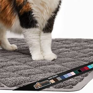 The Original Gorilla Grip 100% Waterproof Cat Litter Box Trapping Mat, Easy Clean, Textured Backing, Traps Mess for Cleaner Floors, Less Waste, Stays in Place for Cats, Soft on Paws, 35x23 Gray