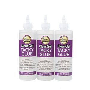 aleene's clear gel tacky glue 3 pack, 8 oz, 8 fl oz, 24