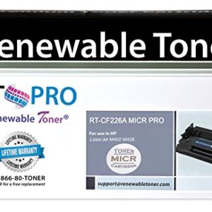 Renewable Toner PRO Compatible MICR Toner Cartridge Replacement for HP 26A CF226A for Laserjet Pro M402 MFP M426