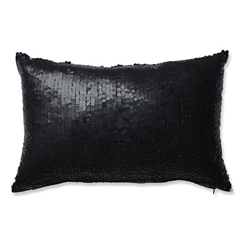 Pillow Perfect Mermaid Black-Silver Rectangular Throw Pillow