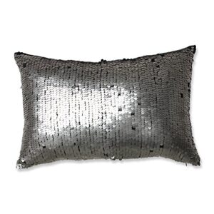 Pillow Perfect Mermaid Black-Silver Rectangular Throw Pillow