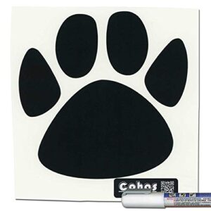 cohas chalkboard labels in large paw print shape includes liquid chalk marker and 4 labels, fine tip, white marker