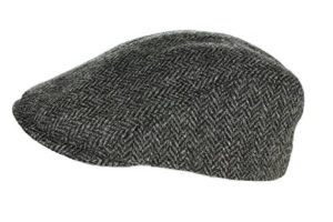 irish touring cap made in ireland fitted slim fit genuine tweed charcoal s