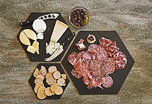 Epicurean Hexagon Display/Serving Board, 9-Inch by 8-Inch, Slate