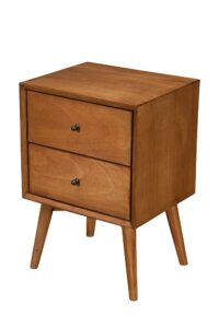 alpine furniture flynn nightstand, 18" w x 15" d x 26" h, acorn