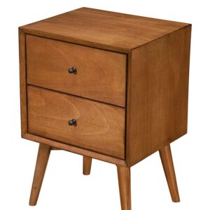 Alpine Furniture Flynn Nightstand, 18" W x 15" D x 26" H, Acorn