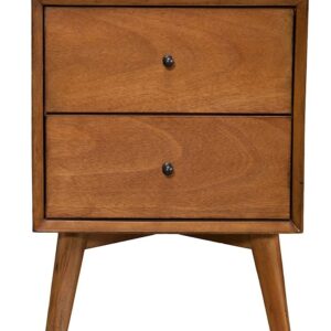 Alpine Furniture Flynn Nightstand, 18" W x 15" D x 26" H, Acorn