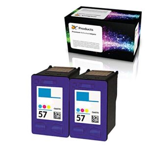 ocproducts refilled hp 57 ink cartridge replacement for hp psc 1315 psc 2410 psc 1110 psc 2175 officejet 6110 deskjet 450 photosmart 7150 7260 printers (2 color)