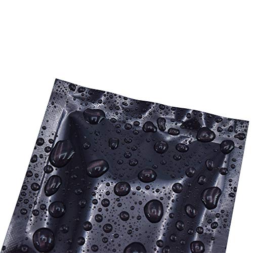 QQ Studio Pack of 100 Heat Sealable Glossy Mirror Black SlickSeal™ Flat Bag with Tear Notch 6x9cm (2.3x3.5")