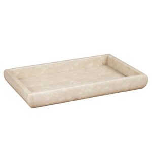 creative home deluxe genuine marble stone 12" l x 8" w vanity tray, guest towel tray