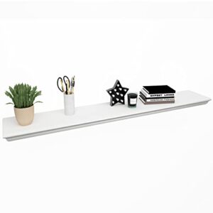 welland 8" deep floating shelves wall mounted shelf (white, 48inch)