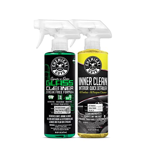 Chemical Guys CLD_202_16 Signature Series Glass Cleaner (16 oz) and Chemical Guys SPI_663_16 InnerClean Interior Quick Detailer and Protectant (16 oz) Bundle