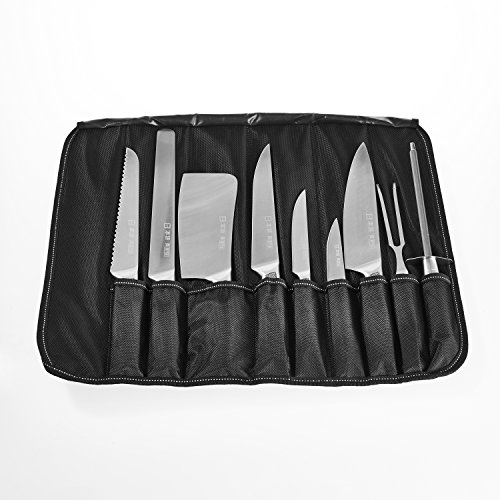 Ross Henery Professional Japanese Chef’s Knife Set | 9 Piece Hand Sharpened Stainless Steel Knives | Kitchen Set & Canvas Case