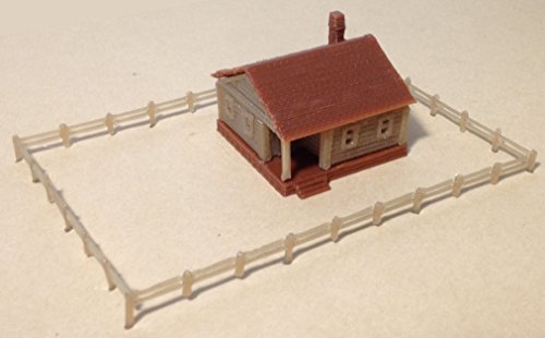 Outland Models Train Railway Layout Country Cottage House with Fencings Z Scale