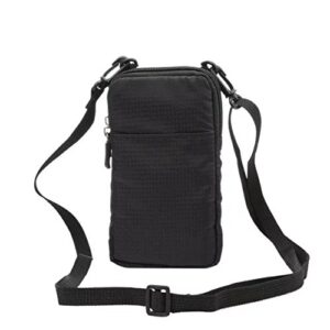 pt universal multipurpose carry case pouch nylon sporty smartphone holster belt clip waist bag for iphone 7 plus samsung galaxy s7 edge note 5 iphone 6s (black)