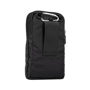 PT Universal Multipurpose Carry Case Pouch Nylon Sporty Smartphone Holster Belt Clip Waist Bag For Iphone 7 Plus Samsung Galaxy S7 Edge Note 5 Iphone 6S (Black)