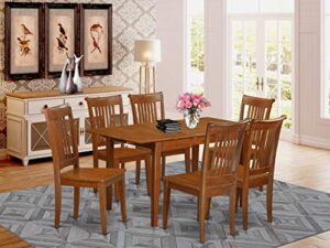 east west furniture pspo7-sbr-w dining set, 7-pieces