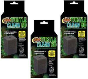 zoo med (3 pack) turtle clean 50 and 70 external canister filters fine mechanical sponges