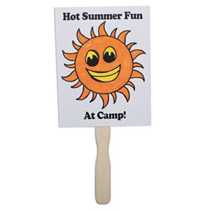 S&S Worldwide Color-Me Paddle Fan. Perfect in The Classroom as a Hand-Held Sign, Kids Can Decorate w/Markers, Paint, or Stickers, Double-Sided, Approx. 6-3/4" x 8-1/2" Total Height 14-1/2" Pack of 24