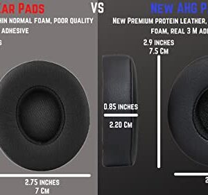 Premium Replacement Solo 3 Ear Pads/Solo 2 earpads Cushions. Compatible with Beats Solo 3 Headphones/Beats Solo 2 Headphones (Black). Premium Protein Leather | High Density Foam | Extra Thick