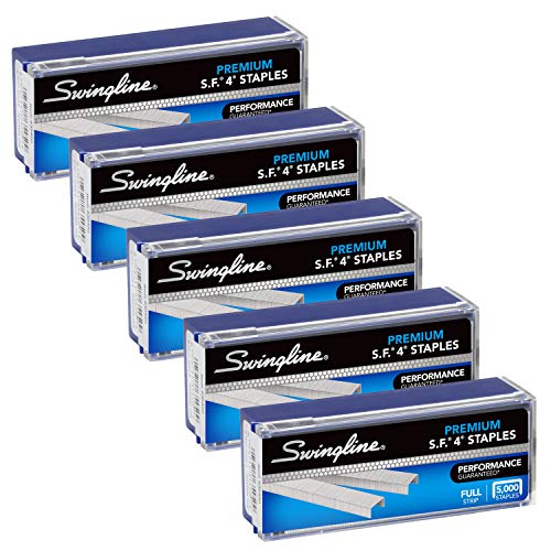 Swingline Staples, S.F. 4, Premium, 1/4" Length, 210/Strip, 5000/Box, 5 Pack (35481)