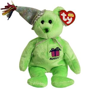 ty beanie baby august w/party hat, birthday beanie collection new w/mt pristine! ^g#fbhre-h4 8rdsf-tg1321953