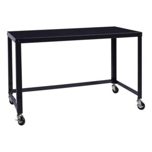 office dimensions 21647 black rta 48" wide mobile metal desk workstation home office collection