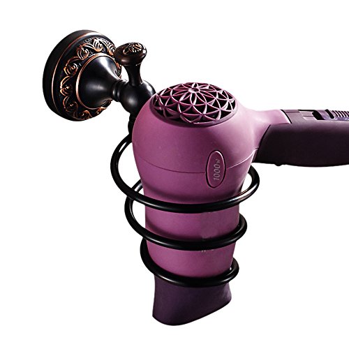 Leyden Bronze Hair Dryer Holder,Antique Blow Dryer Holder Hanger Rack Oil Rubbed Bronze Spiral Bathroom Accessories,Hair Care Tools Organizer Wall Mounted