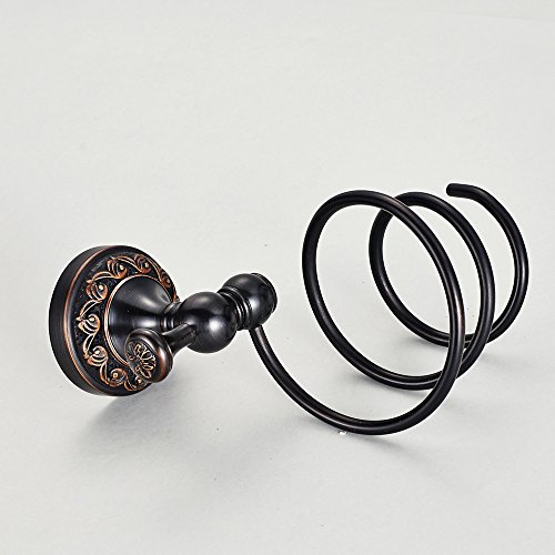 Leyden Bronze Hair Dryer Holder,Antique Blow Dryer Holder Hanger Rack Oil Rubbed Bronze Spiral Bathroom Accessories,Hair Care Tools Organizer Wall Mounted