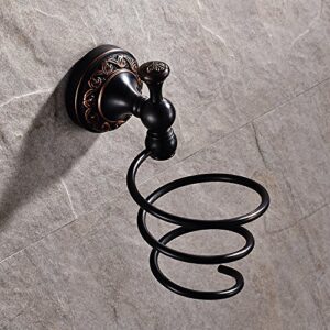 Leyden Bronze Hair Dryer Holder,Antique Blow Dryer Holder Hanger Rack Oil Rubbed Bronze Spiral Bathroom Accessories,Hair Care Tools Organizer Wall Mounted