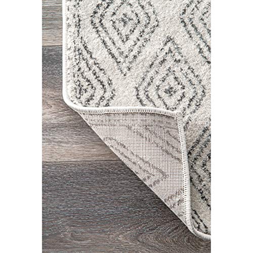 nuLOOM Sarina Diamonds Runner Rug, 2 ft 8 in x 8 ft, Grey