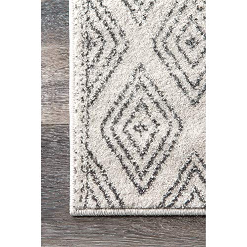 nuLOOM Sarina Diamonds Runner Rug, 2 ft 8 in x 8 ft, Grey