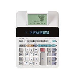 Sharp EL-1901 Paperless Printing Calculator with Check and Correct, 12-Digit LCD Primary Display, Functions the Same as a Printing Calculator/Adding Machine with Scrolling LCD Display Instead of Paper