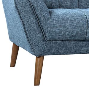 Armen Living Cobra Sofa in Dark Grey Linen and Walnut Wood Finish, 82 x 37 x 34
