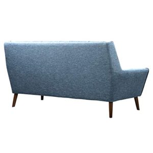 Armen Living Cobra Sofa in Dark Grey Linen and Walnut Wood Finish, 82 x 37 x 34