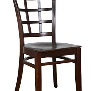 Beechwood Mountain BSD-17SW-W Solid Beech Wood Side Chairs in Walnut with Wood Seat for Kitchen & Dining, Set of 2, NA