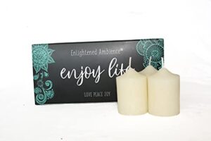enlightened ambience lavender herb scented ivory votive candles 10 pack