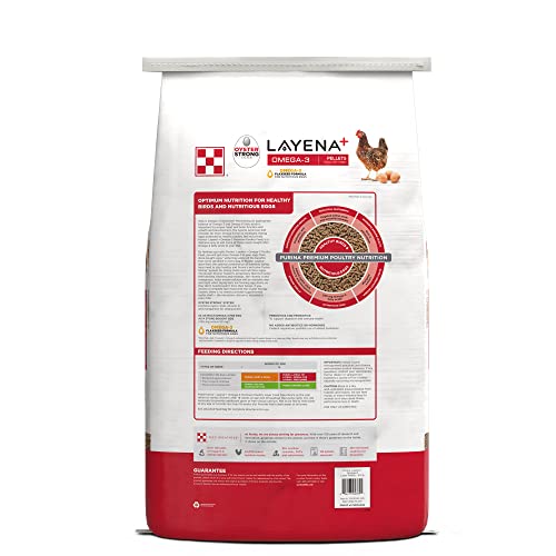 Purina Layena+ | Nutritionally Complete Layer Hen Feed | Omega 3 Formula - 40 Pound (40 lb) Bag