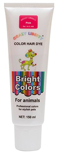 CRAZY LIBERTY Pets Hair dye (Pink), Permanent Dog Hair Dye, Non-Toxic Pet hair Dye, last more 24 washes.