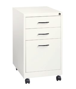 space solutions 3 drawer mobile filing cabinet in white