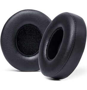 wc extra thick replacement earpads for beats solo 2 & 3 by wicked cushions - ear pads for beats solo 2 & 3 wireless on-ear headphones - soft leather, luxury memory foam, strong adhesive | black
