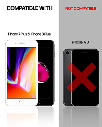 Power Theory Designed for iPhone 8 Plus Screen Protector/iPhone 7 Plus Screen Protector Tempered Glass [9H Hardness], Easy Install Kit, 99% HD Bubble Free Clear, Case Friendly, Anti-Scratch, 2 Pack