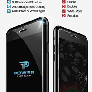 Power Theory Designed for iPhone 8 Plus Screen Protector/iPhone 7 Plus Screen Protector Tempered Glass [9H Hardness], Easy Install Kit, 99% HD Bubble Free Clear, Case Friendly, Anti-Scratch, 2 Pack