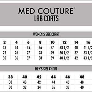 Med Couture Women's Lab Coat 37 inch White Labcoat Long, White, Medium