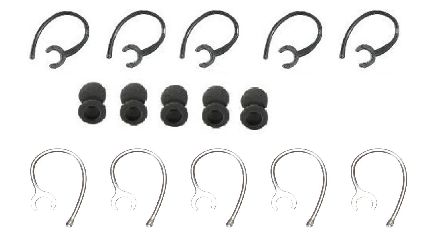 Zotech Ear Hook/Foam Bud Compatible Replacement Repair Parts, 20 Piece Compatible with Samsung HM6000 HM1900 HM3000 HM1600 HM1300